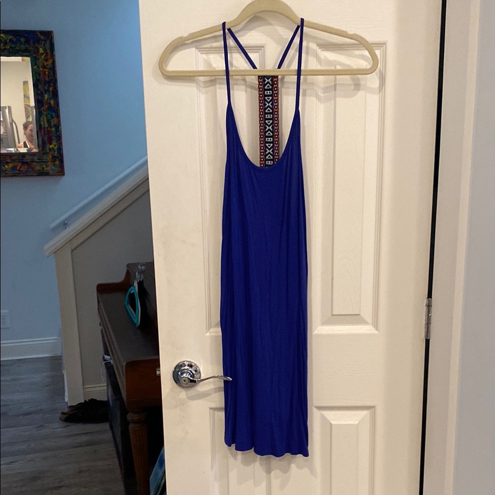 B Jewel Blue Dress with Colorful Straps